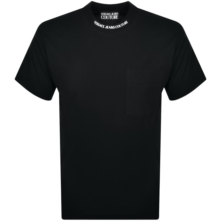 Tシャツ・カットソー VERSACE JEANS COUTURE Men T-shirt Black 78GAHT00CJ00T G89 Versace Jeans Couture Collar T Shirt Black | Mainline